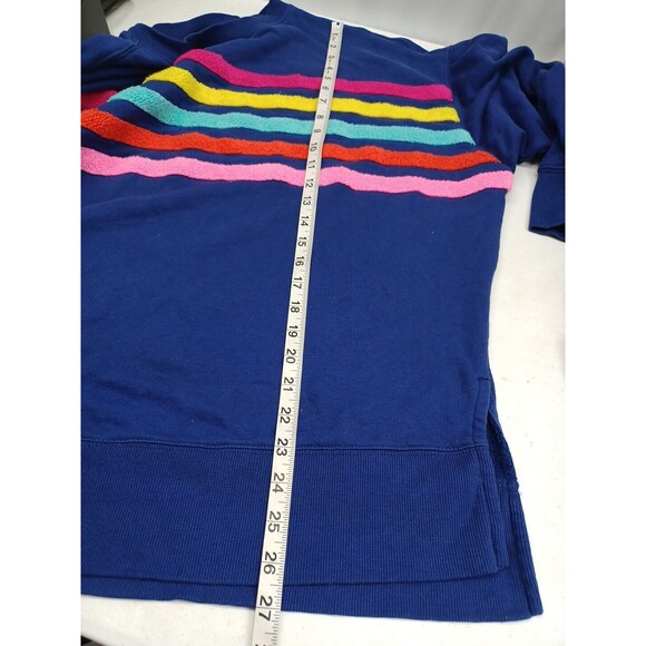 Crown & Ivy Womens Stripe Rainbow Sweater Top Soft Comfy Side Slits Sz L - Picture 7 of 9